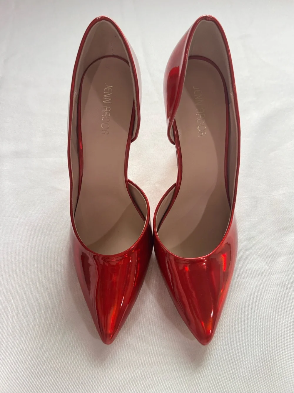Jenn Ardor Red Metallic D’Orsay Stiletto Heels Party Glam Size 9.5